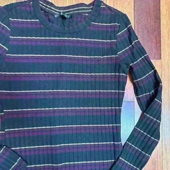 Dynamite | Striped long sleeve sweater black purple tan dress size medium - Picture 6 of 6